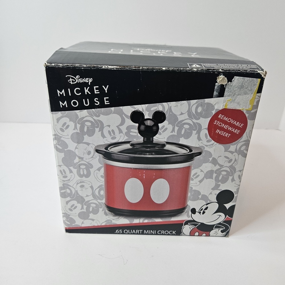 Disney Mickey Mouse .65 Quart Mini Crock Pot Removable Stoneware New